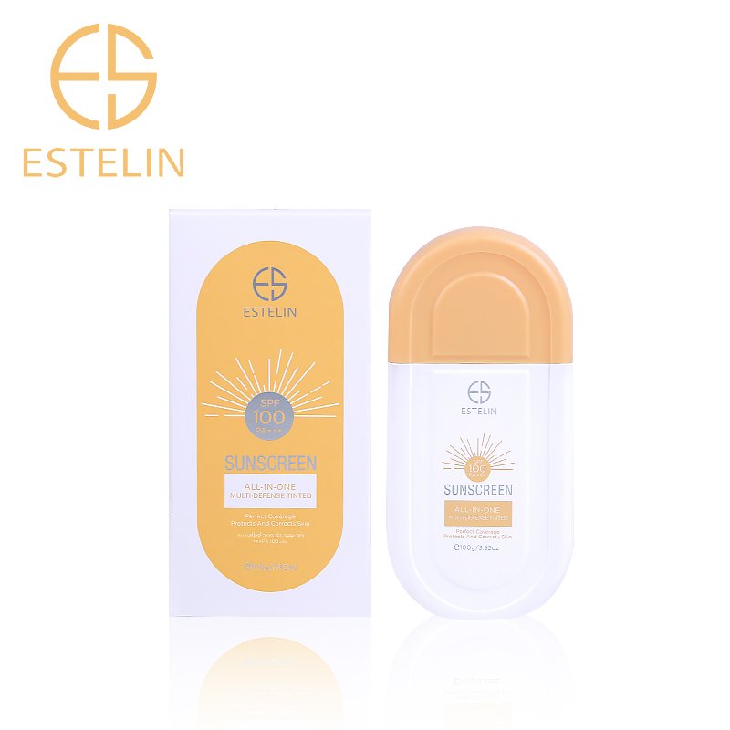 واقي شمس ملوّن حماية قصوى SPF 100 PA+++ – 100 جم (Estelin Multi-Defense Tinted Sunscreen SPF 100 PA+++)