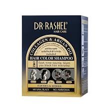 شامبو تلوين وتنظيف بالكولاجين وزيت الأرجان 2×1 – أسود طبيعي (Dr Rashel 2in1 Collagen & Argan Oil Hair Color Shampoo – Natural Black)